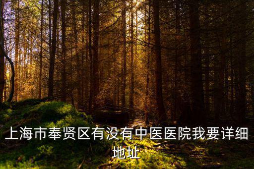 上海市奉賢區(qū)有沒有中醫(yī)醫(yī)院我要詳細(xì)地址