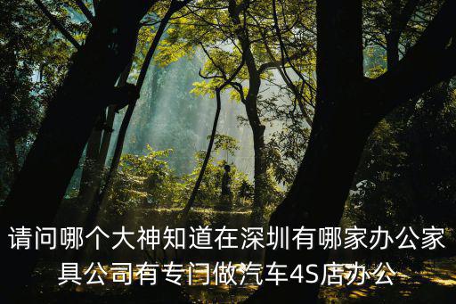 請問哪個大神知道在深圳有哪家辦公家具公司有專門做汽車4S店辦公