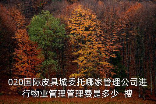 020國際皮具城委托哪家管理公司進(jìn)行物業(yè)管理管理費是多少  搜