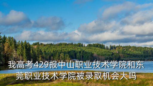 我高考429報中山職業技術學院和東莞職業技術學院被錄取機會大嗎