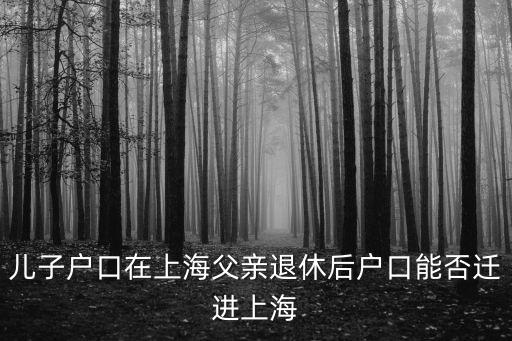 兒子戶口在上海父親退休后戶口能否遷進上海