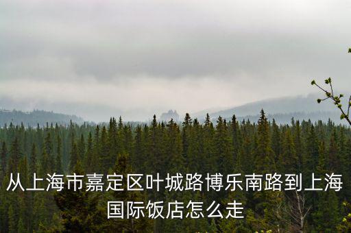 從上海市嘉定區(qū)葉城路博樂南路到上海國際飯店怎么走