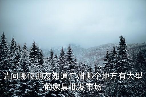 請問哪位朋友知道廣州哪個地方有大型的家具批發市場