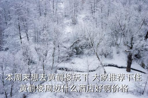 本周末想去黃鶴樓玩下 大家推薦下住黃鶴樓周邊什么酒店好啊價格