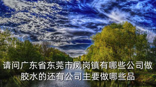 請問廣東省東莞市鳳崗鎮有哪些公司做膠水的還有公司主要做哪些品