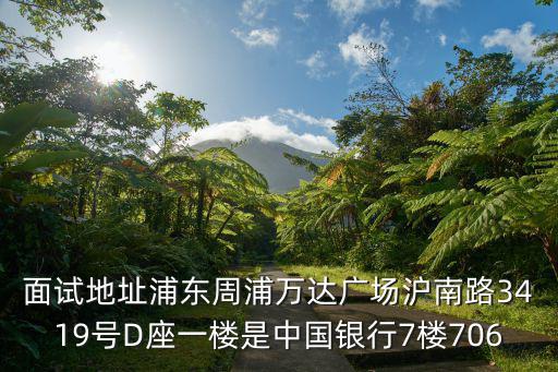 廣州海寶保安公司，面試地址浦東周浦萬達廣場滬南路3419號D座一樓是中國銀行7樓706