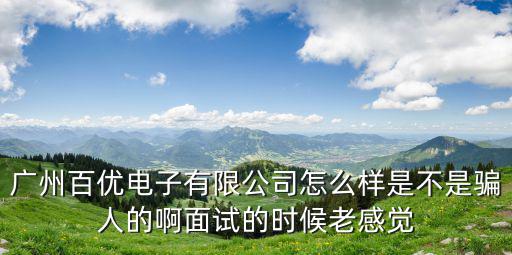 廣州百優(yōu)電子有限公司怎么樣是不是騙人的啊面試的時(shí)候老感覺