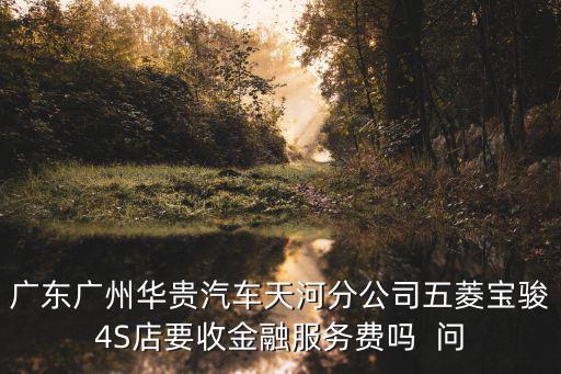 廣東廣州華貴汽車天河分公司五菱寶駿4S店要收金融服務費嗎  問