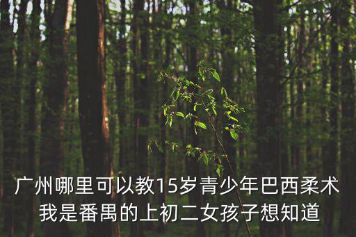 廣州花都巴西柔術，廣州哪里可以教15歲青少年巴西柔術 我是番禺的上初二女孩子想知道