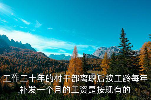 工作三十年的村干部離職后按工齡每年補(bǔ)發(fā)一個(gè)月的工資是按現(xiàn)有的