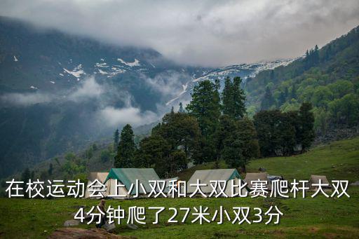 在校運動會上小雙和大雙比賽爬桿大雙4分鐘爬了27米小雙3分