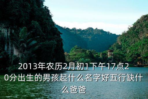 2013年農歷2月初1下午17點20分出生的男孩起什么名字好五行缺什么爸爸