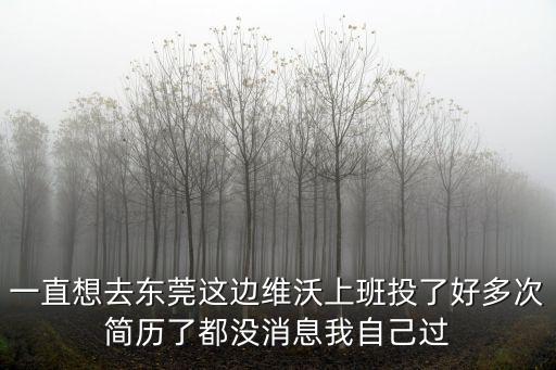一直想去東莞這邊維沃上班投了好多次簡歷了都沒消息我自己過