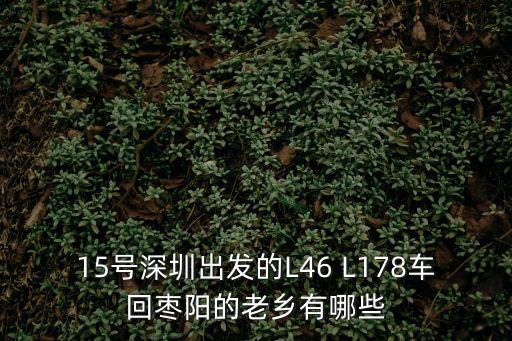 15號深圳出發的L46 L178車回棗陽的老鄉有哪些