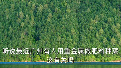 聽說最近廣州有人用重金屬做肥料種菜這有關嗎