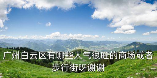 廣州白云區(qū)有哪些人氣很旺的商場(chǎng)或者步行街呀謝謝