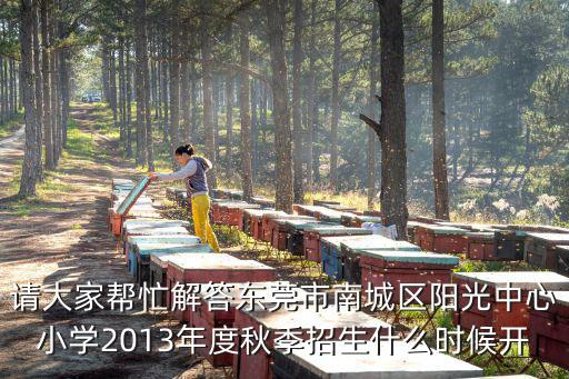 東莞南城區(qū)招生，請大家?guī)兔獯饢|莞市南城區(qū)陽光中心小學2013年度秋季招生什么時候開