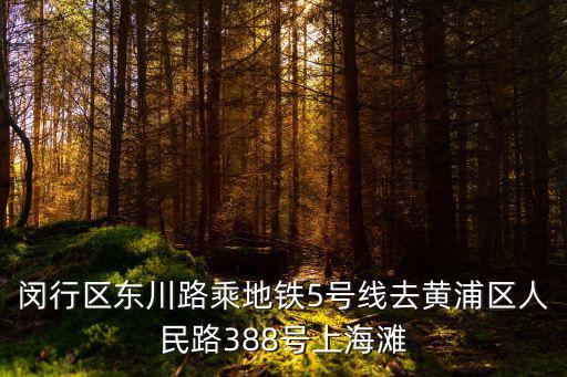 閔行區東川路乘地鐵5號線去黃浦區人民路388號上海灘