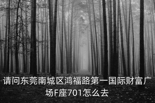 請問東莞南城區鴻福路第一國際財富廣場F座701怎么去