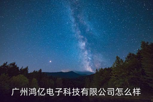 廣州鴻億電子科技有限公司怎么樣