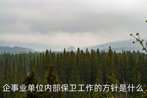 企事業單位內部保衛工作的方針是什么