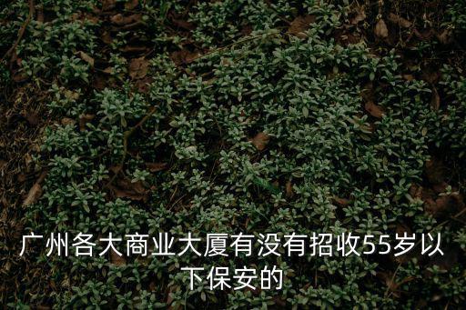 廣州各大商業(yè)大廈有沒有招收55歲以下保安的