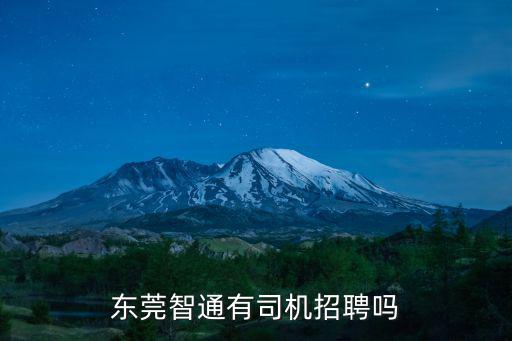 東莞智通有司機招聘嗎