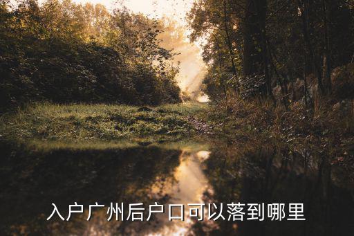入戶廣州后戶口可以落到哪里