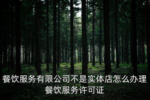 餐飲服務有限公司不是實體店怎么辦理餐飲服務許可證