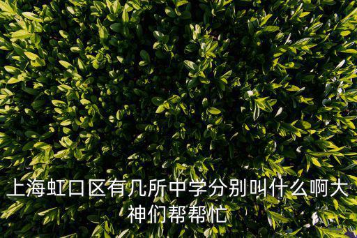 上海虹口區有幾所中學分別叫什么啊大神們幫幫忙