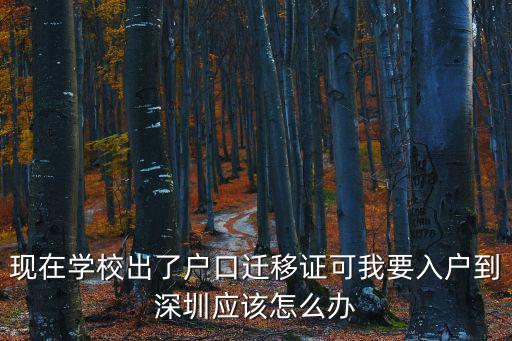 現在學校出了戶口遷移證可我要入戶到深圳應該怎么辦