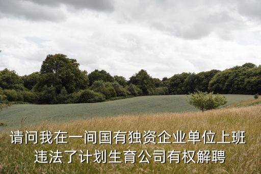 請問我在一間國有獨資企業單位上班 違法了計劃生育公司有權解聘