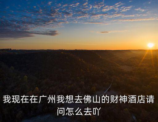 我現在在廣州我想去佛山的財神酒店請問怎么去吖