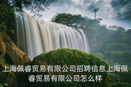 上海佩睿貿易有限公司招聘信息上海佩睿貿易有限公司怎么樣