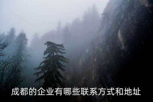 成都的企業有哪些聯系方式和地址