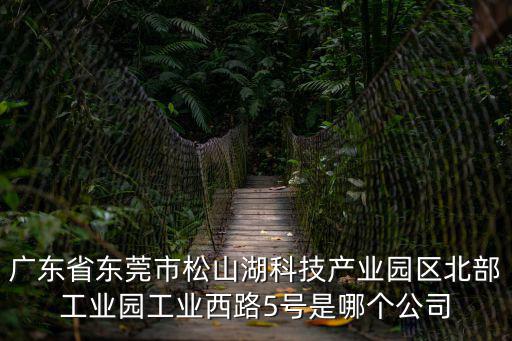 廣東省東莞市松山湖科技產業園區北部工業園工業西路5號是哪個公司