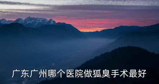 廣東廣州哪個醫院做狐臭手術最好