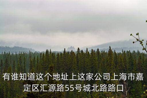 有誰(shuí)知道這個(gè)地址上這家公司上海市嘉定區(qū)匯源路55號(hào)城北路路口