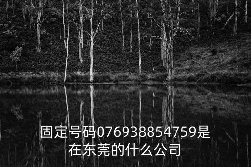 固定號碼076938854759是在東莞的什么公司