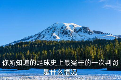 你所知道的足球史上最冤枉的一次判罰是什么情況