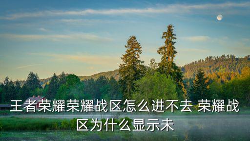 王者榮耀榮耀戰區怎么進不去 榮耀戰區為什么顯示未