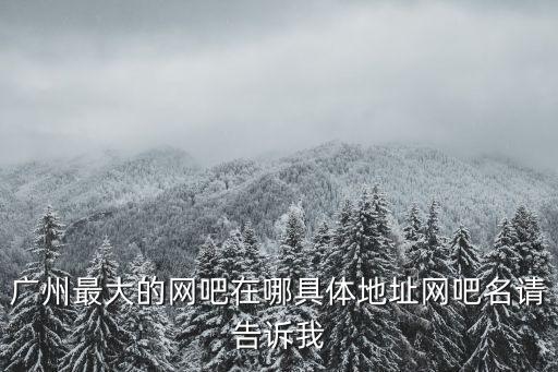 廣州最大的網吧在哪具體地址網吧名請告訴我