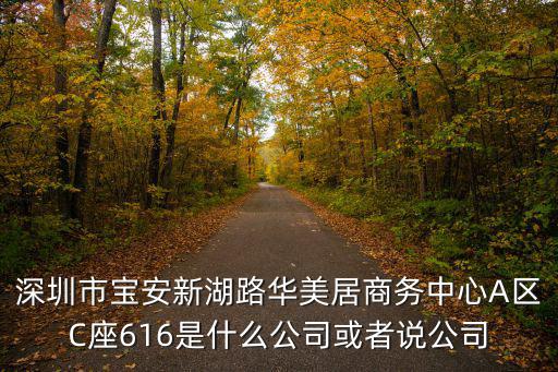 深圳市寶安新湖路華美居商務中心A區C座616是什么公司或者說公司