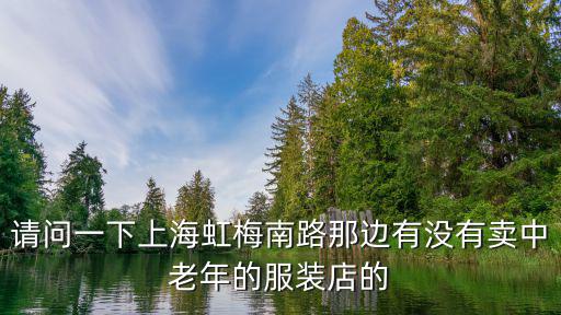 請問一下上海虹梅南路那邊有沒有賣中老年的服裝店的