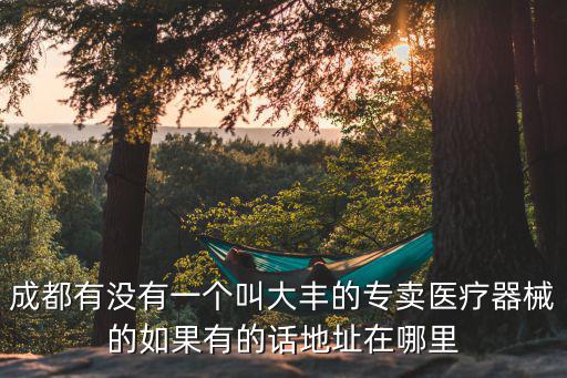 成都有沒(méi)有一個(gè)叫大豐的專賣醫(yī)療器械的如果有的話地址在哪里