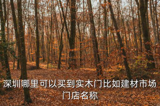 深圳哪里可以買(mǎi)到實(shí)木門(mén)比如建材市場(chǎng)門(mén)店名稱