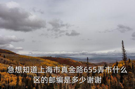 急想知道上海市真金路655弄市什么區的郵編是多少謝謝