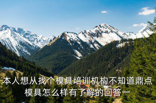 本人想從找個模具培訓機構不知道鼎點模具怎么樣有了解的回答一