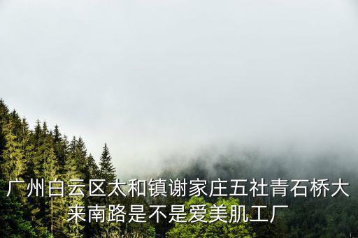 廣州白云區太和鎮謝家莊五社青石橋大來南路是不是愛美肌工廠