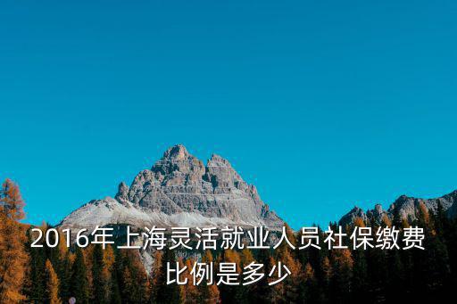 2016年上海靈活就業人員社保繳費比例是多少